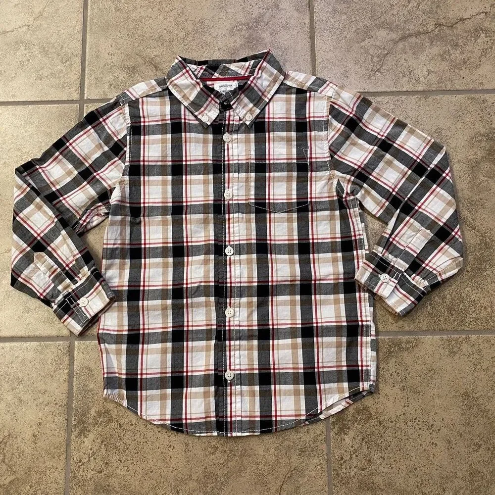 Gymboree Royal Red Holiday Button Up Oxford Shirt